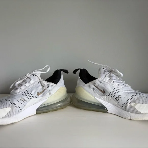 Nike Air Max 270 White & Black Mesh – Iconic Lifestyle Sneakers Size 7 - Picture 4 of 7